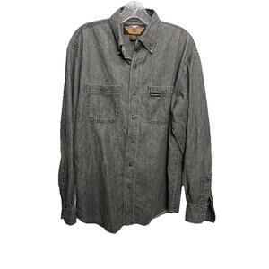 VTG Harley Davidson Black Denim Jean LS Button Shirt 95th Anniversary Mens M